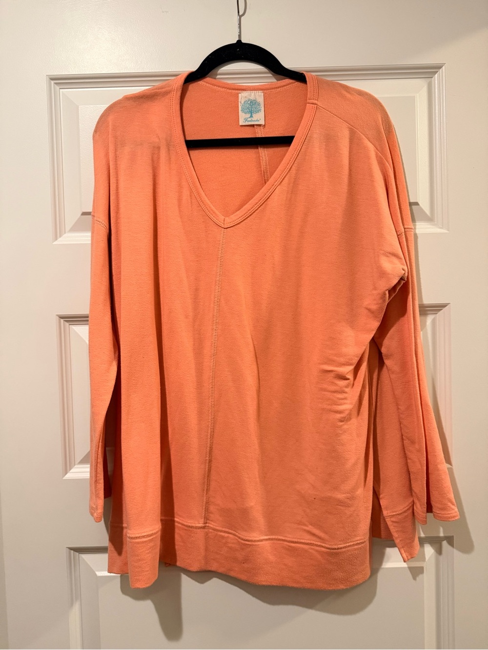 Freeloader Coral V-Neck Long Sleeve Sweatshirt